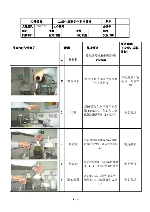二氧化氯测定作业指导书