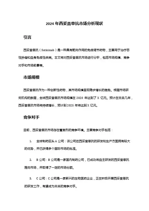 2024年西妥昔单抗市场分析现状