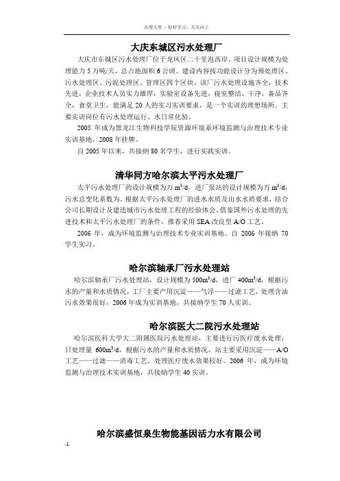 大庆东城区污水处理厂