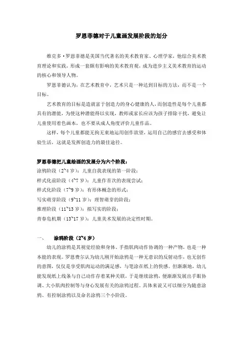 罗恩菲德对于儿童画发展阶段的划分