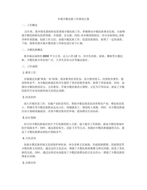 乡镇少数民族工作情况汇报