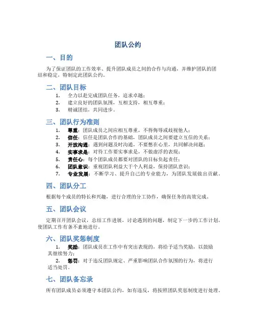 团队公约资料
