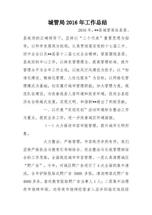 城管局2016年工作总结_0