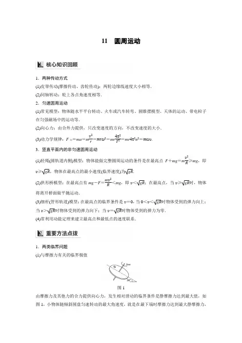 专题一 11 圆周运动(知识点完整归纳)