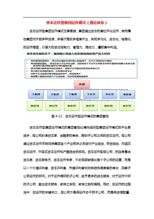 资本运作型集团运作模式(理论体系)
