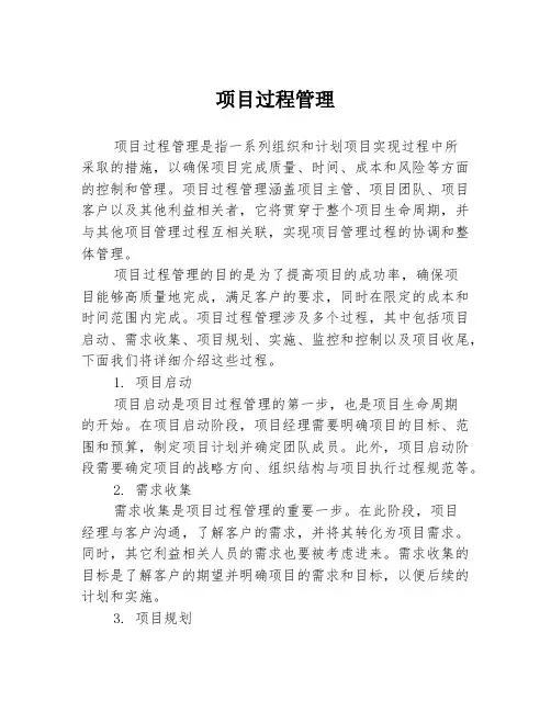 项目过程管理