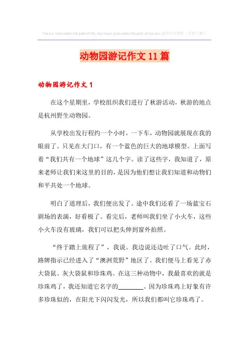动物园游记作文11篇