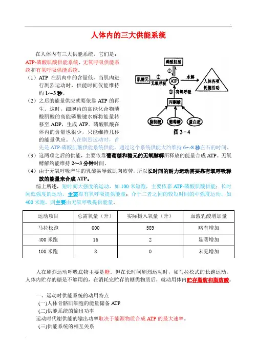 人体供能方式