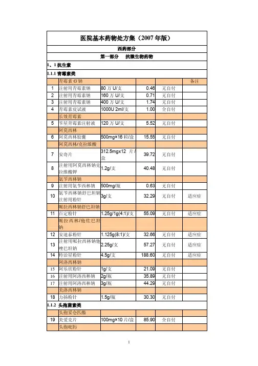 基本药物处方集
