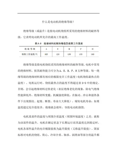 什么是电动机的绝缘等级