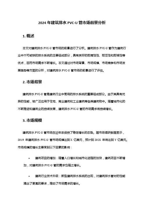 2024年建筑排水PVC-U管市场前景分析
