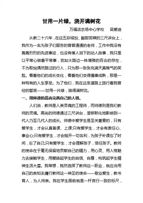 2017师德标兵材料