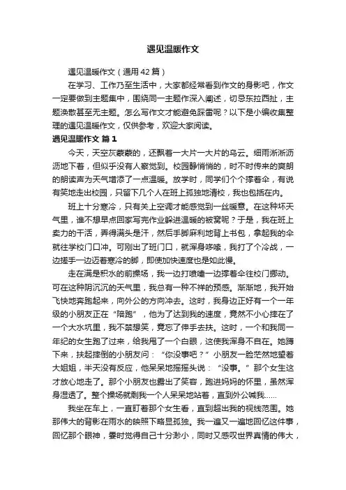 遇见温暖作文（通用42篇）