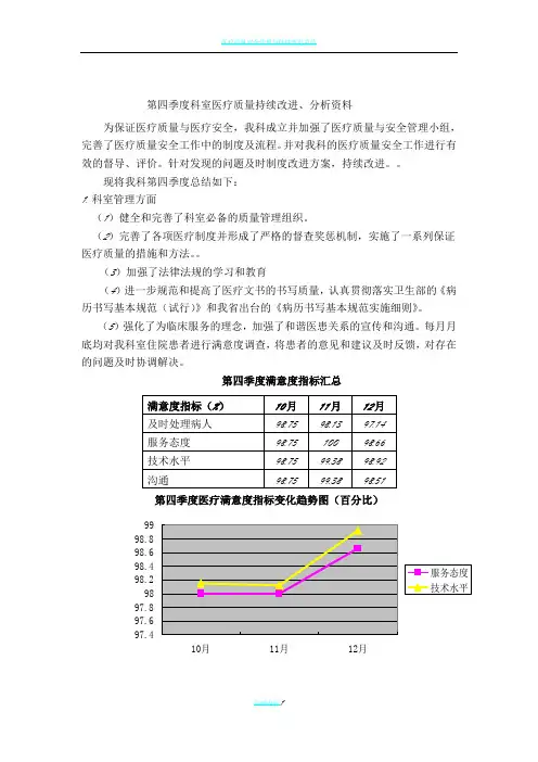 第四季度医疗质量安全管理与持续改进总结1-(1)