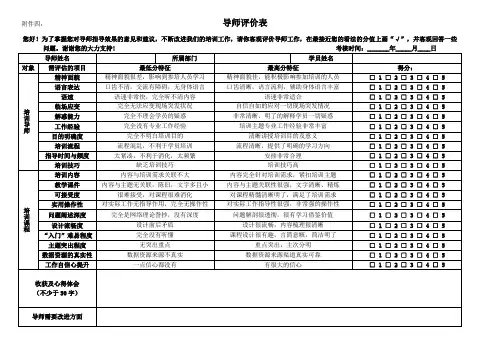 导师评价表