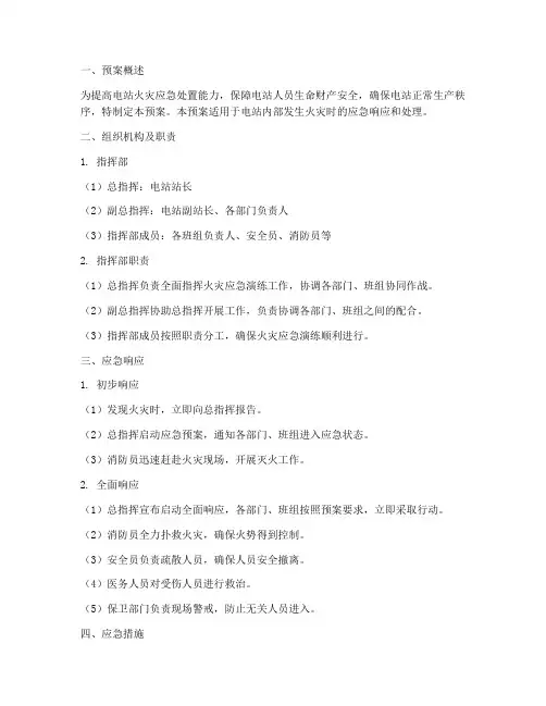 电站火灾演练预案模板