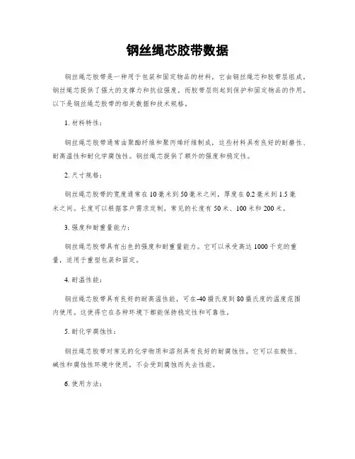 钢丝绳芯胶带数据