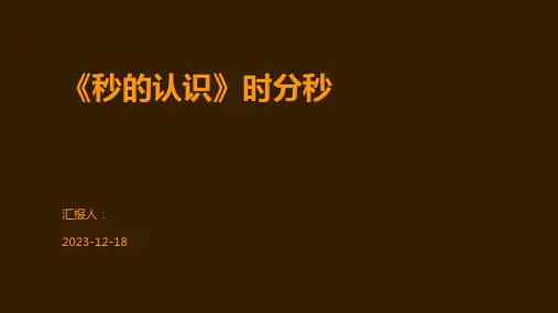 《秒的认识》时分秒