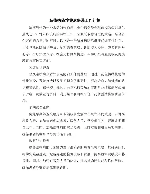 结核病防治健康促进工作计划 (2)