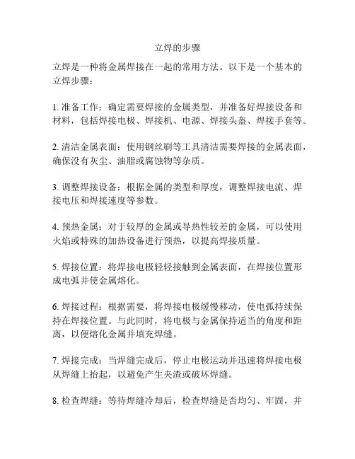 立焊的步骤