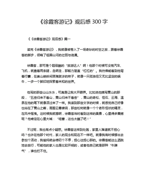 《徐霞客游记》观后感300字