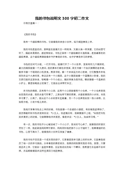 我的书包说明文300字初二作文