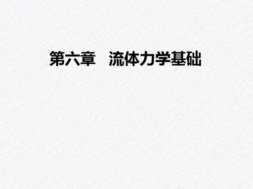 流体力学——定常流动