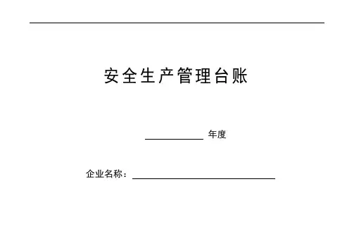 企业安全生产安全台帐范本(word文档良心出品)