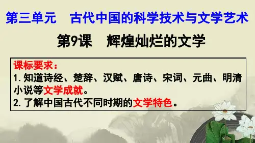人教版高中历史必修三课件：第9课 辉煌灿烂的文学(共31张PPT)