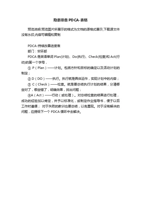 隐患排查PDCA-表格