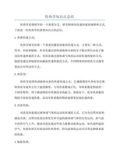 传热学知识点总结