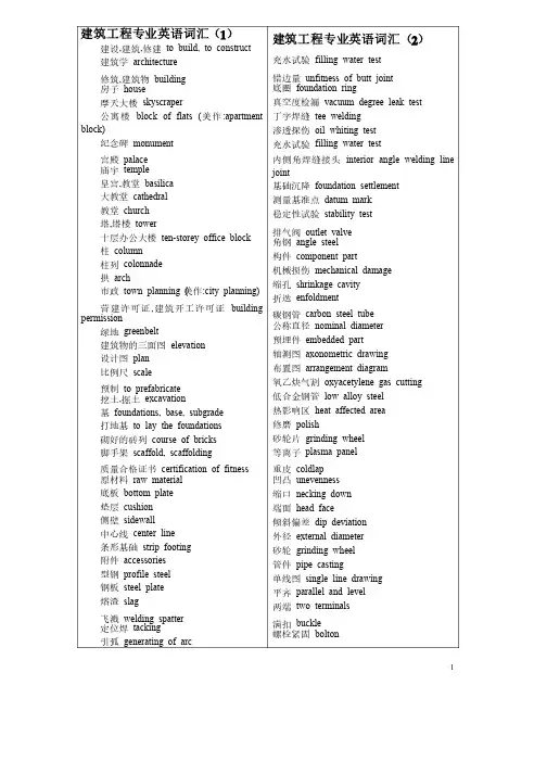 建筑工程专业英语