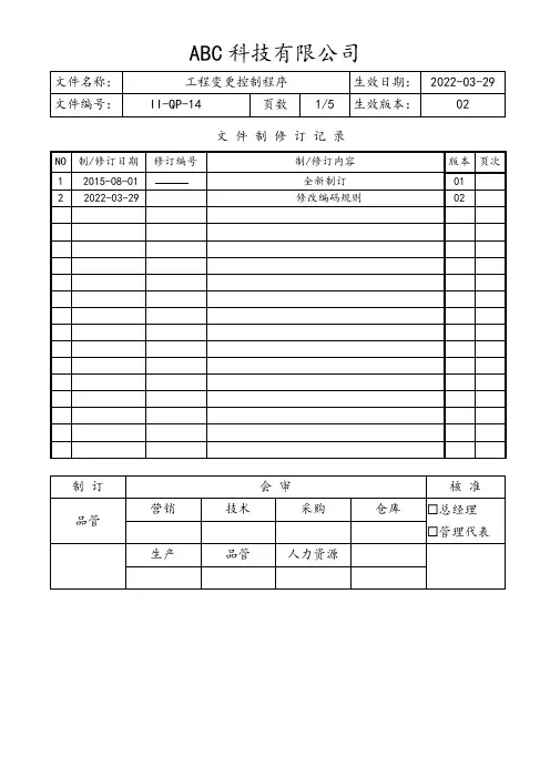 工程变更控制程序(含流程图)