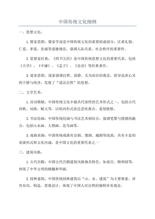 中国传统文化细纲