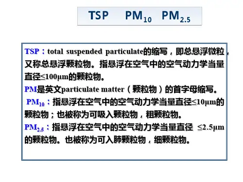 粗颗粒物PM25指悬浮在空气中的空气动力学当量直径