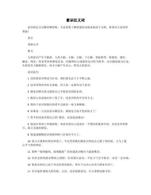 意识近义词