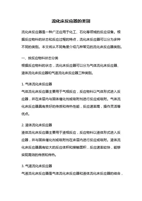 流化床反应器的类别