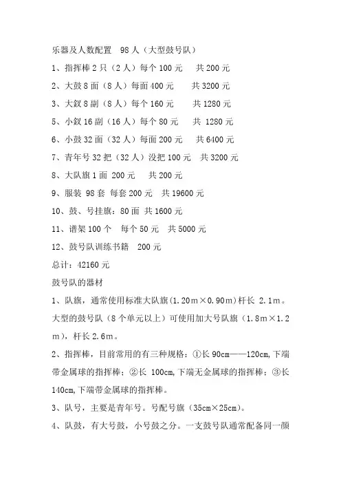 鼓号队配置