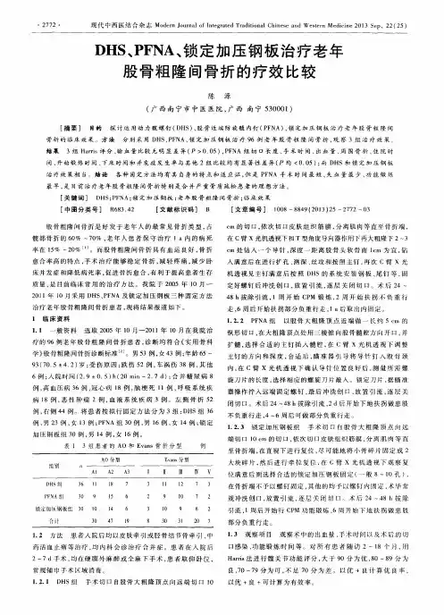DHS、PFNA、锁定加压钢板治疗老年股骨粗隆间骨折的疗效比较
