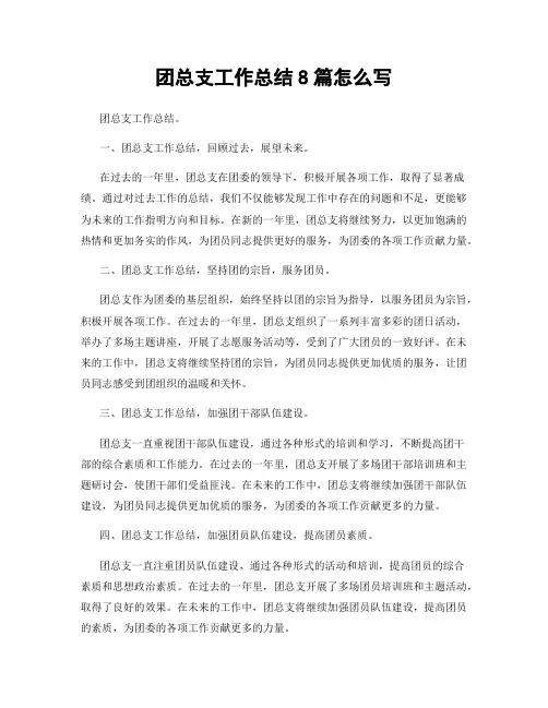 团总支工作总结8篇怎么写