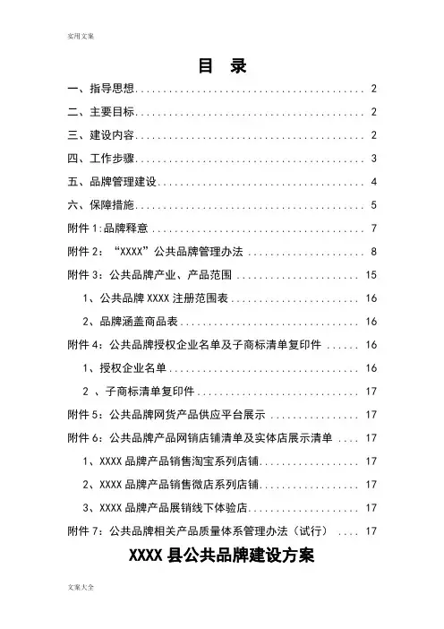 县域公共品牌培育完整方案设计