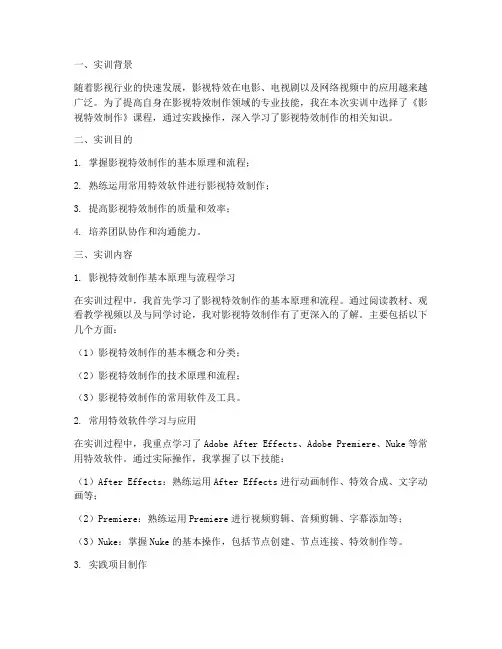 影视特效实训作业总结报告