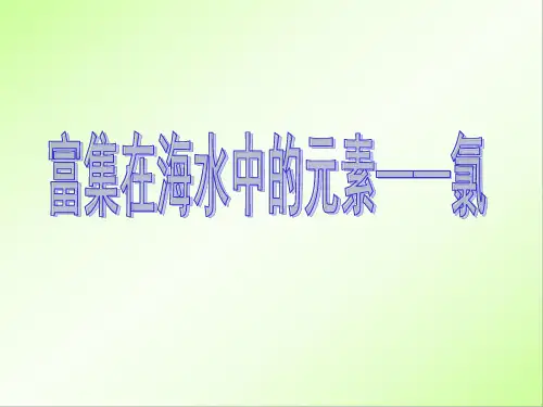 人教版高中化学必修一第四章第二节 富集在海水中的元素——氯 课件(共46张PPT)