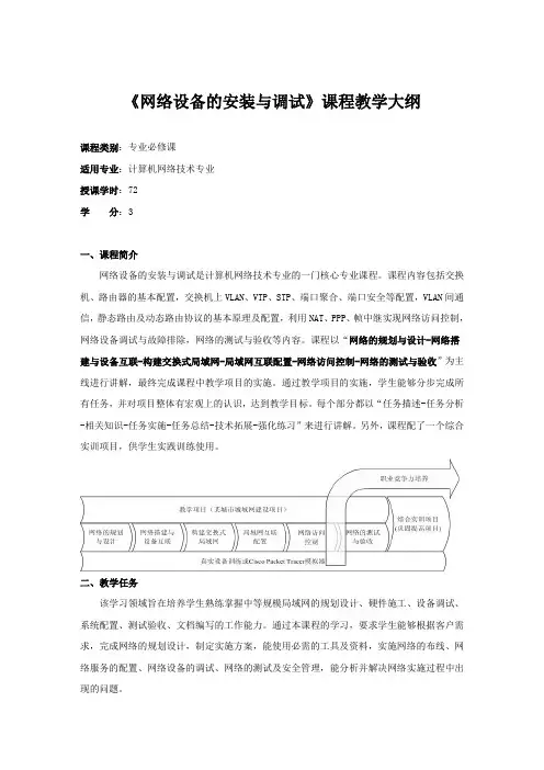 《网络设备的安装与调试》课程教学大纲