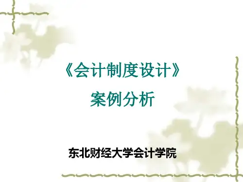 《会计制度设计》案例分析