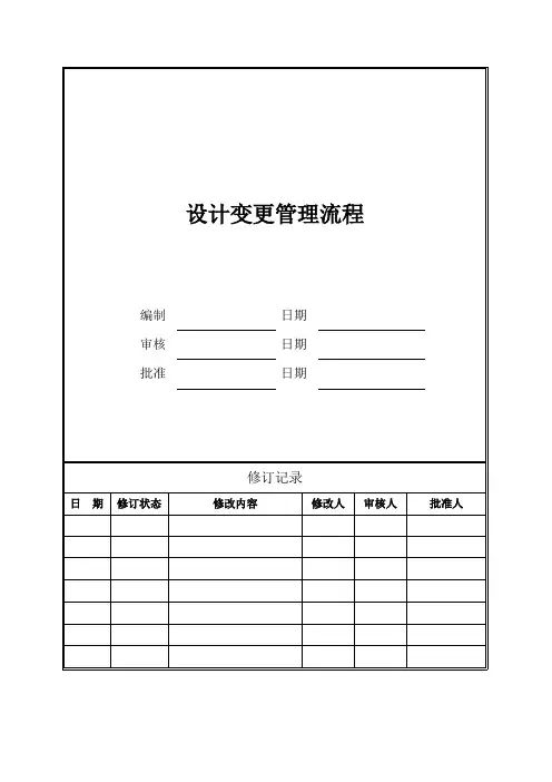 房地产公司设计变更管理流程