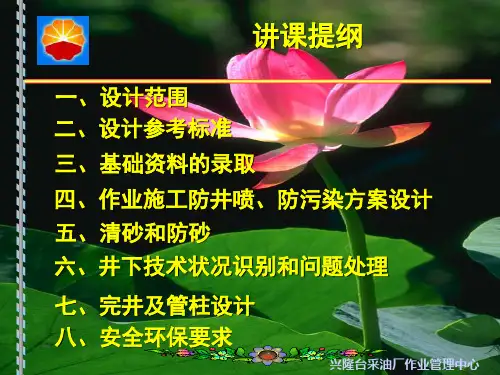油气水井小修作业施工设计编写教程
