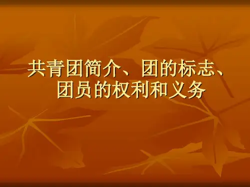 共青团简介、团徽、团员的权利与义务