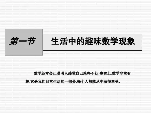 生活中的趣味数学现象ppt课件