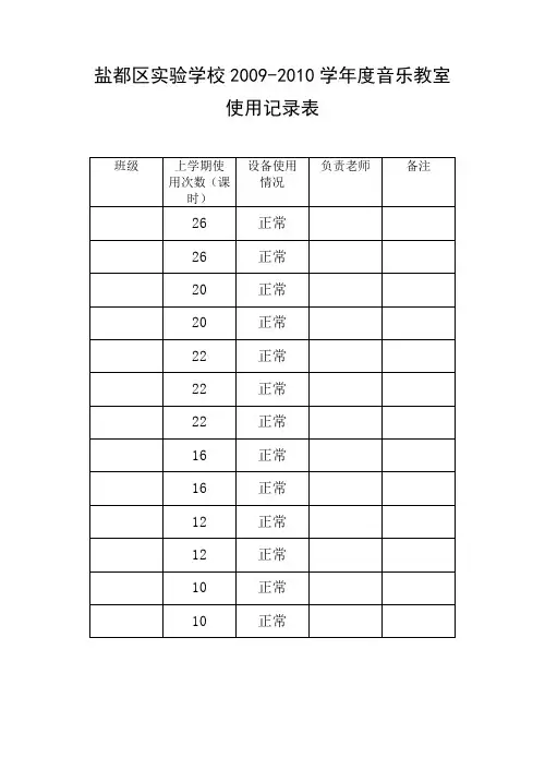 音乐器材使用记录表[1]
